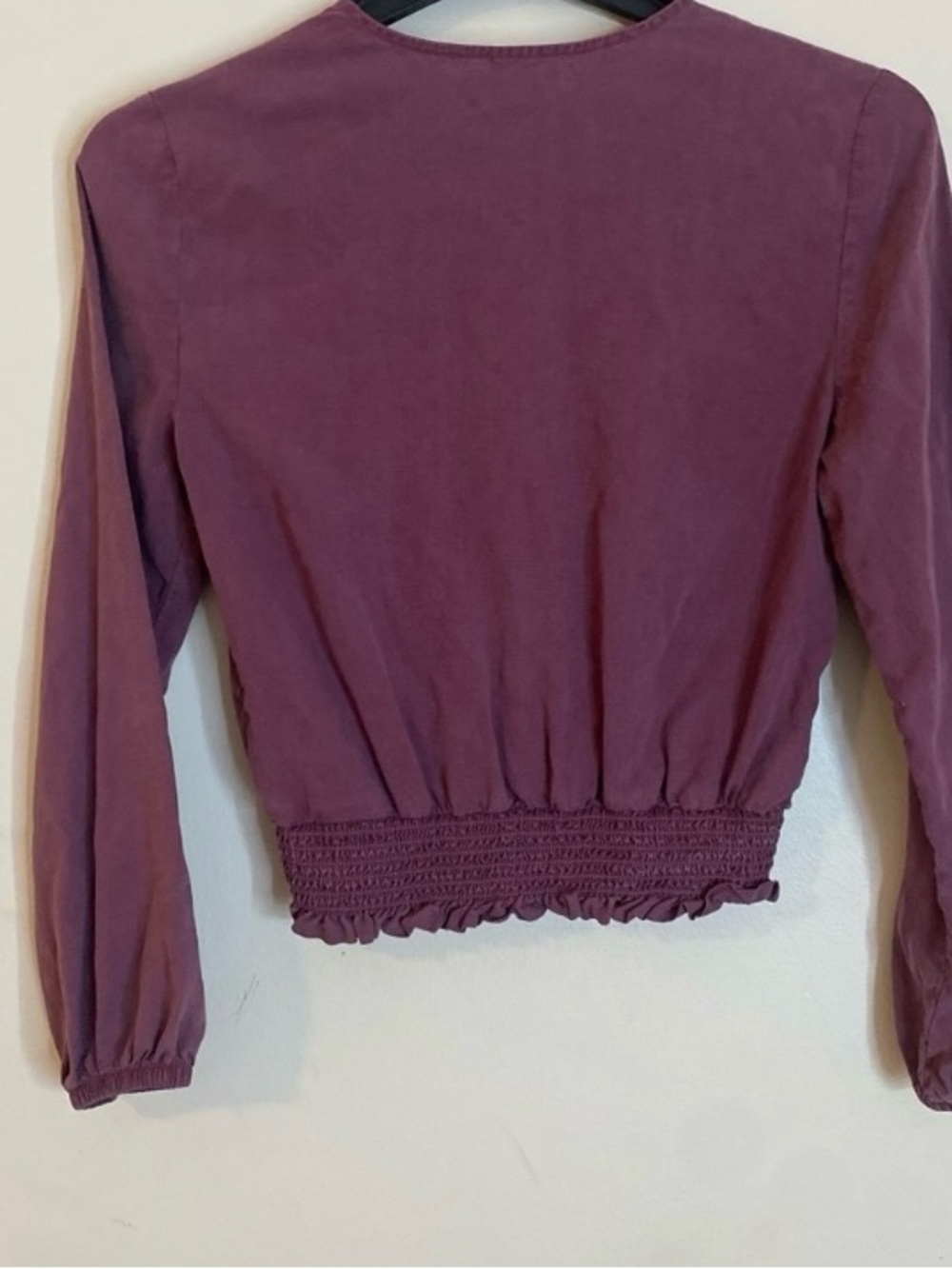 Anthropologie Plum Wrap-Front Blouse - Picture 5 of 8